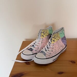 Converse High-Top Bandana Print Sneakers - Pink, Mint, Lavender, Yellow